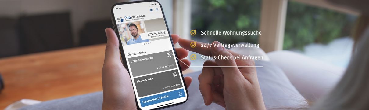 ProPotsdam-App: Schnelle Wohnungssuche, 24/7 Vertragsverwaltung, Status-Check bei Anfragen